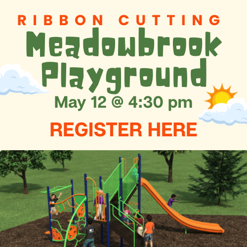 Ribbon Cutting Meadowbrook Playground (Logo)